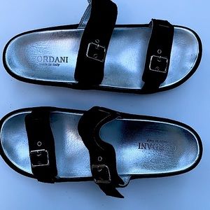 Cordani Italian Black Suede Sandals